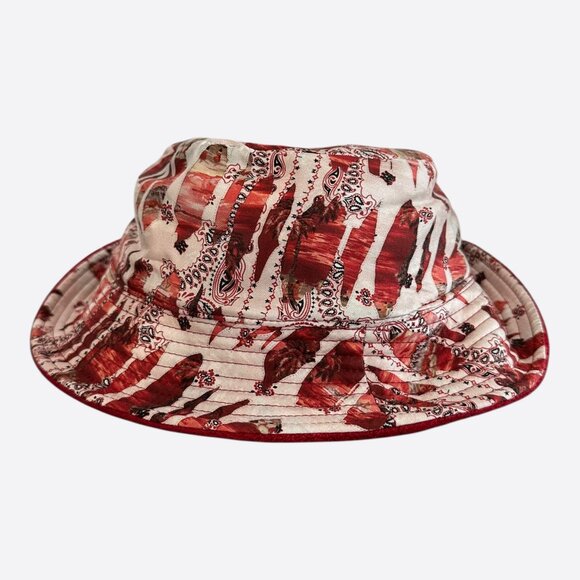 Amiri Red Bandana MA Logo Reversible Bucket Hat - Picture 3 of 5